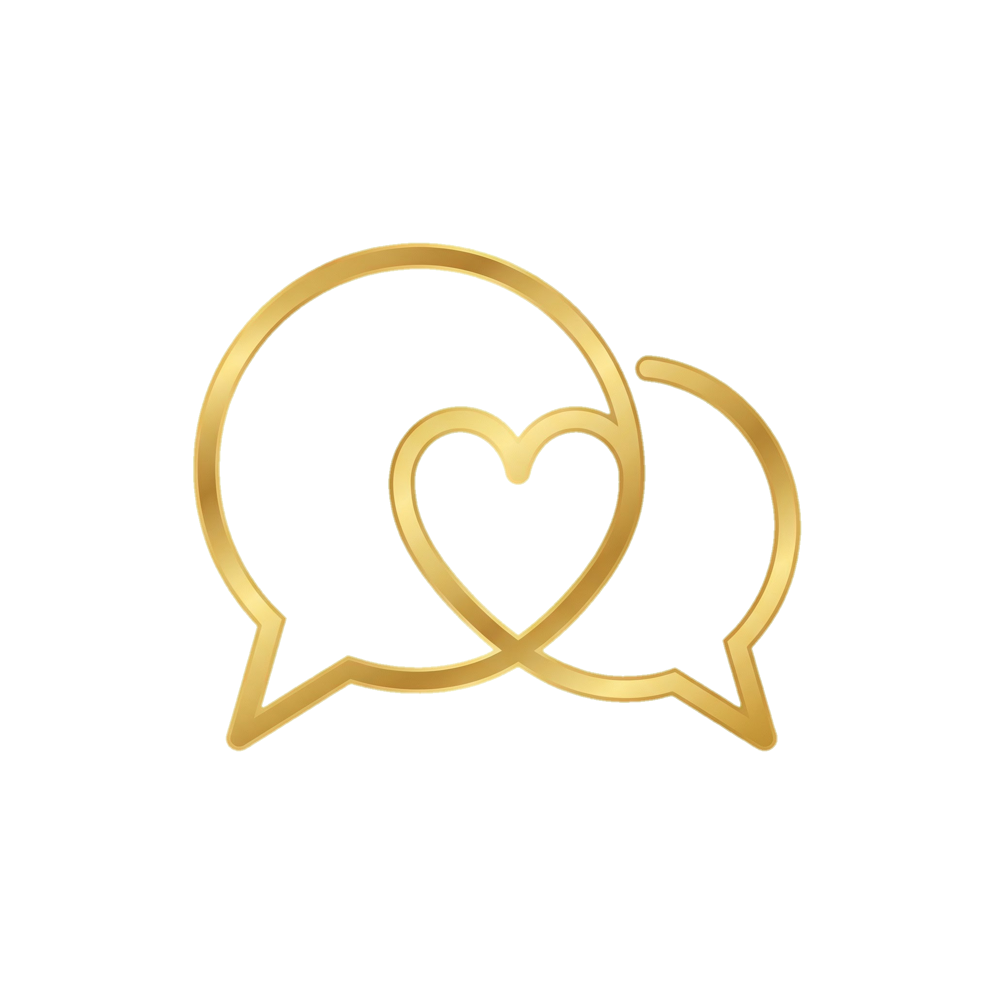 Golden speech bubbles with heart icon representing communication restoration spells