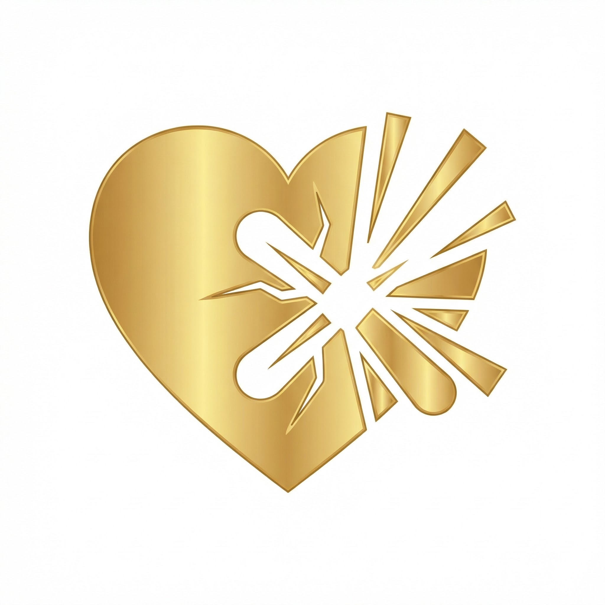 Golden glowing heart icon representing relationship healing spells