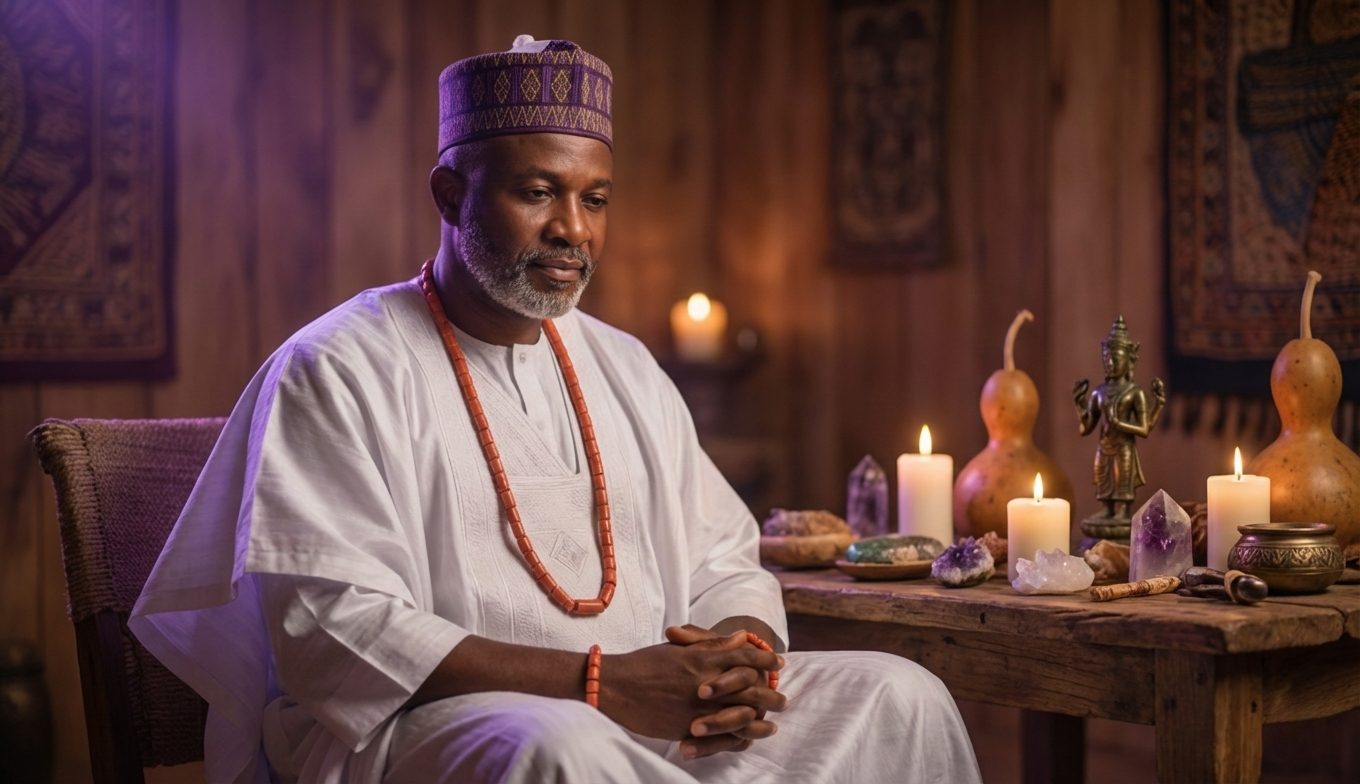 Baba Ali performing spiritual ritual