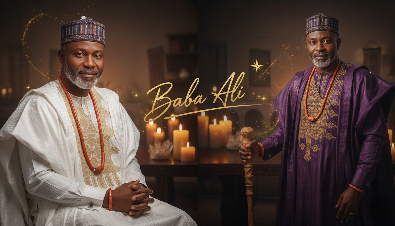 Baba Ali in traditional African attire