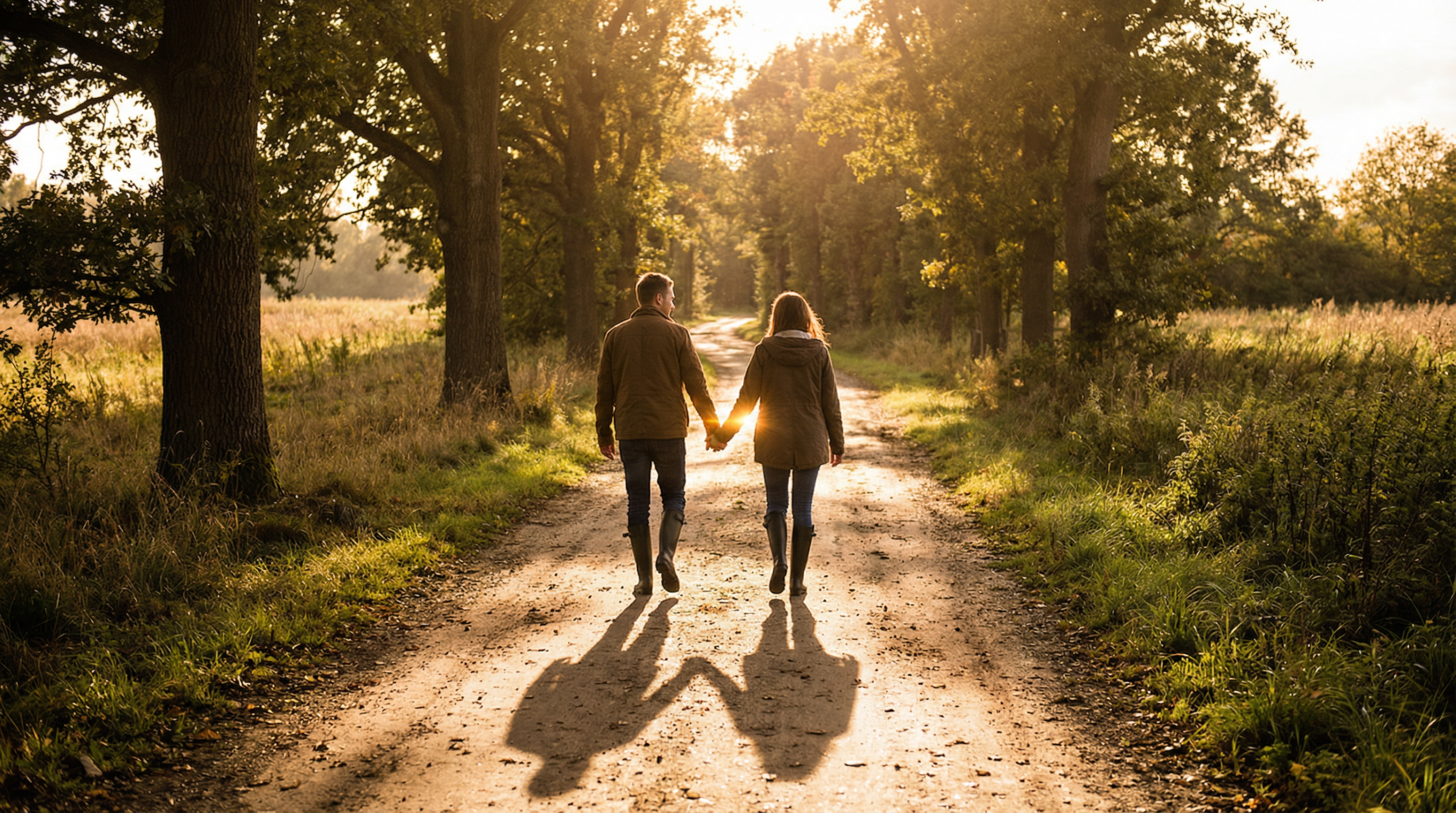 Couple walking together at sunset after love spell reunion