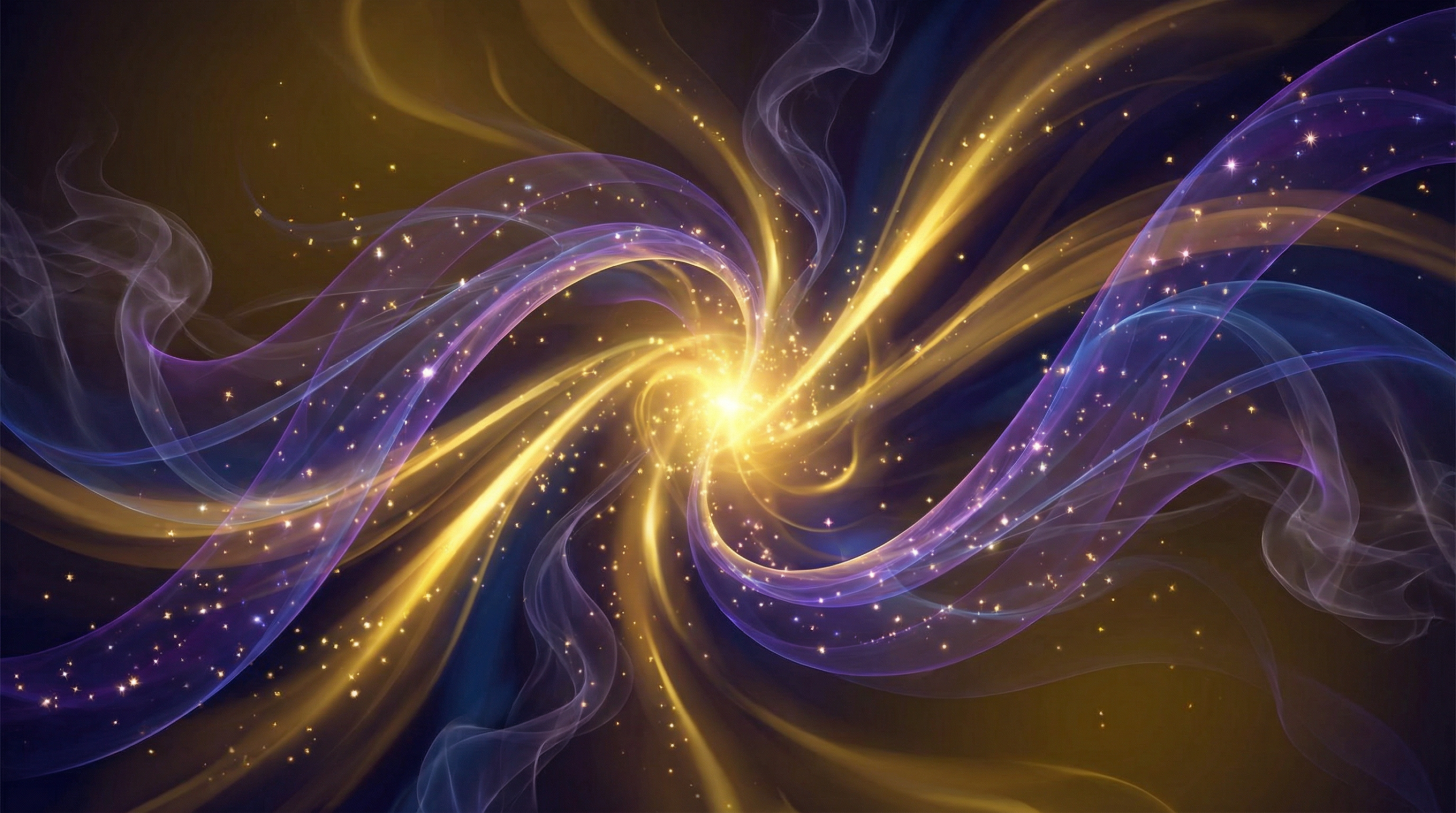 Golden spiritual energy flowing during love spell casting ritual