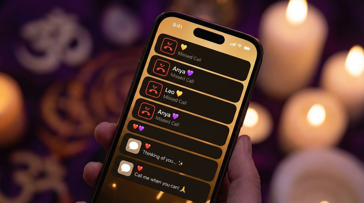 Multiple missed calls and loving messages on a phone, a clear sign your ex still has strong feelings for you.