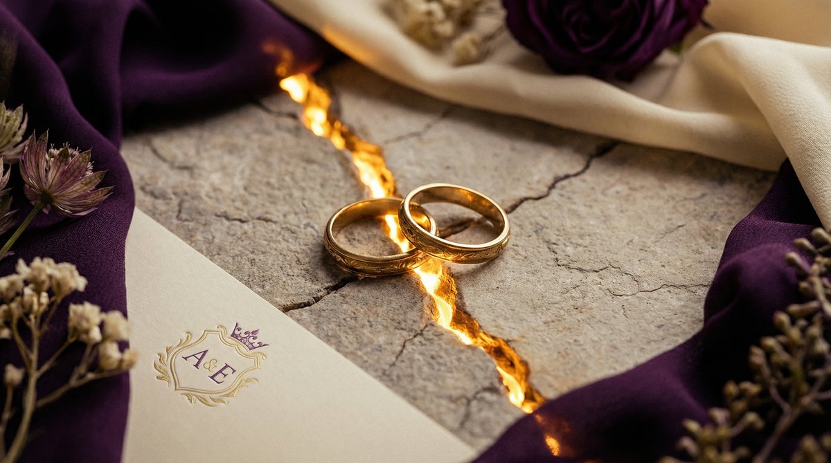 Love spells for marriage problems - healing a broken bond with golden light on wedding rings.