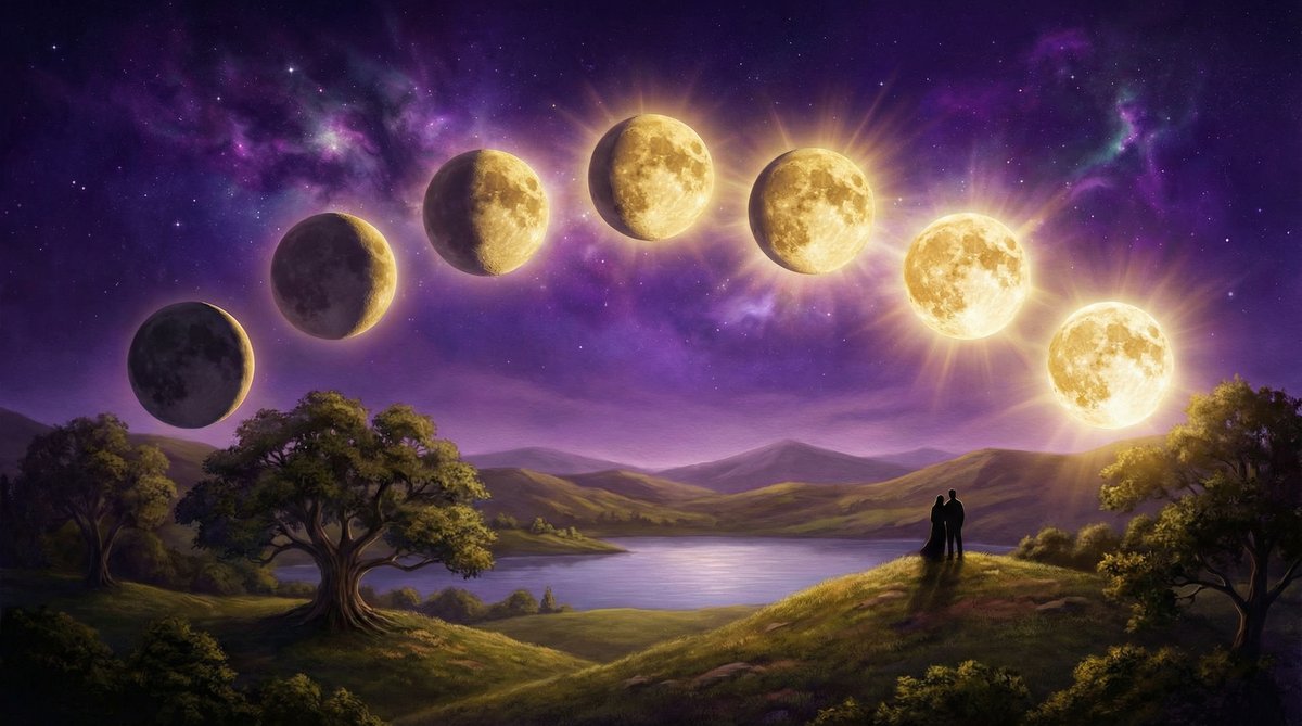 The phases of the moon influence a love spell's manifestation time, from new moon beginnings to full moon power.