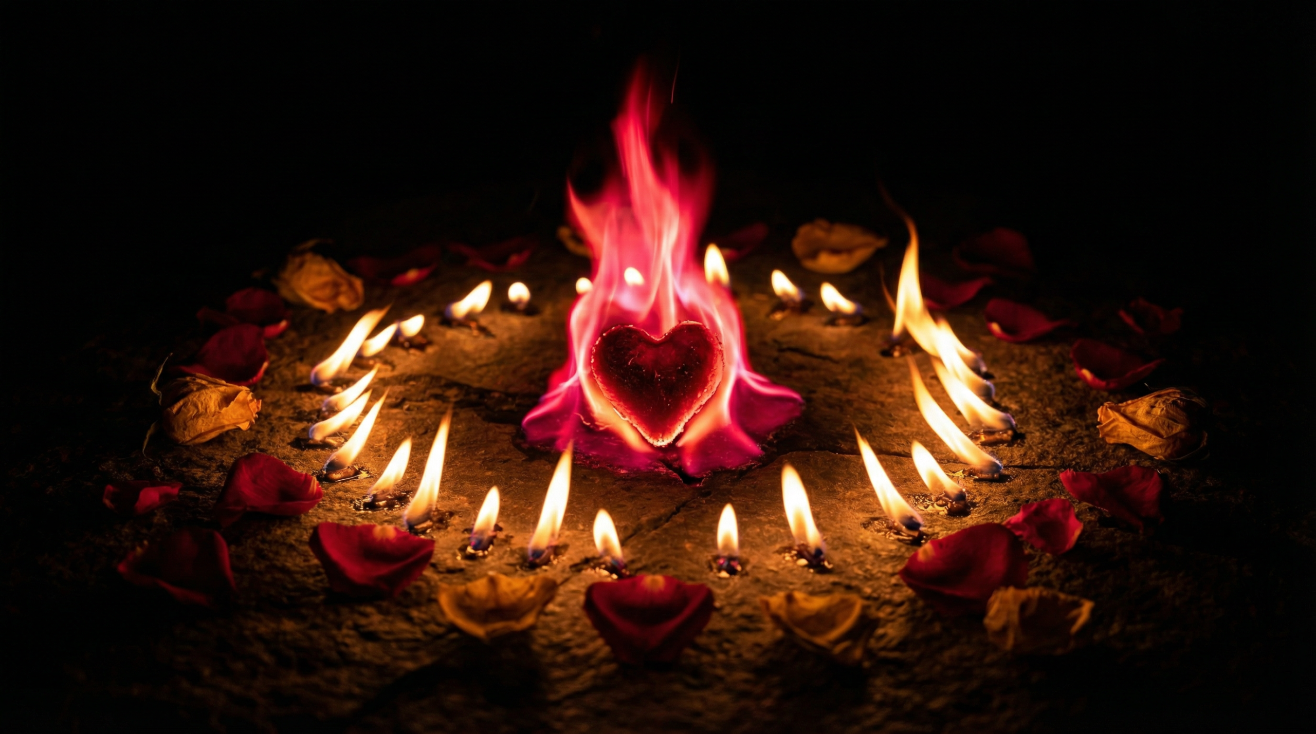 Burning flame of desire representing obsession love spells - make your ex think of you constantly with Baba Ali