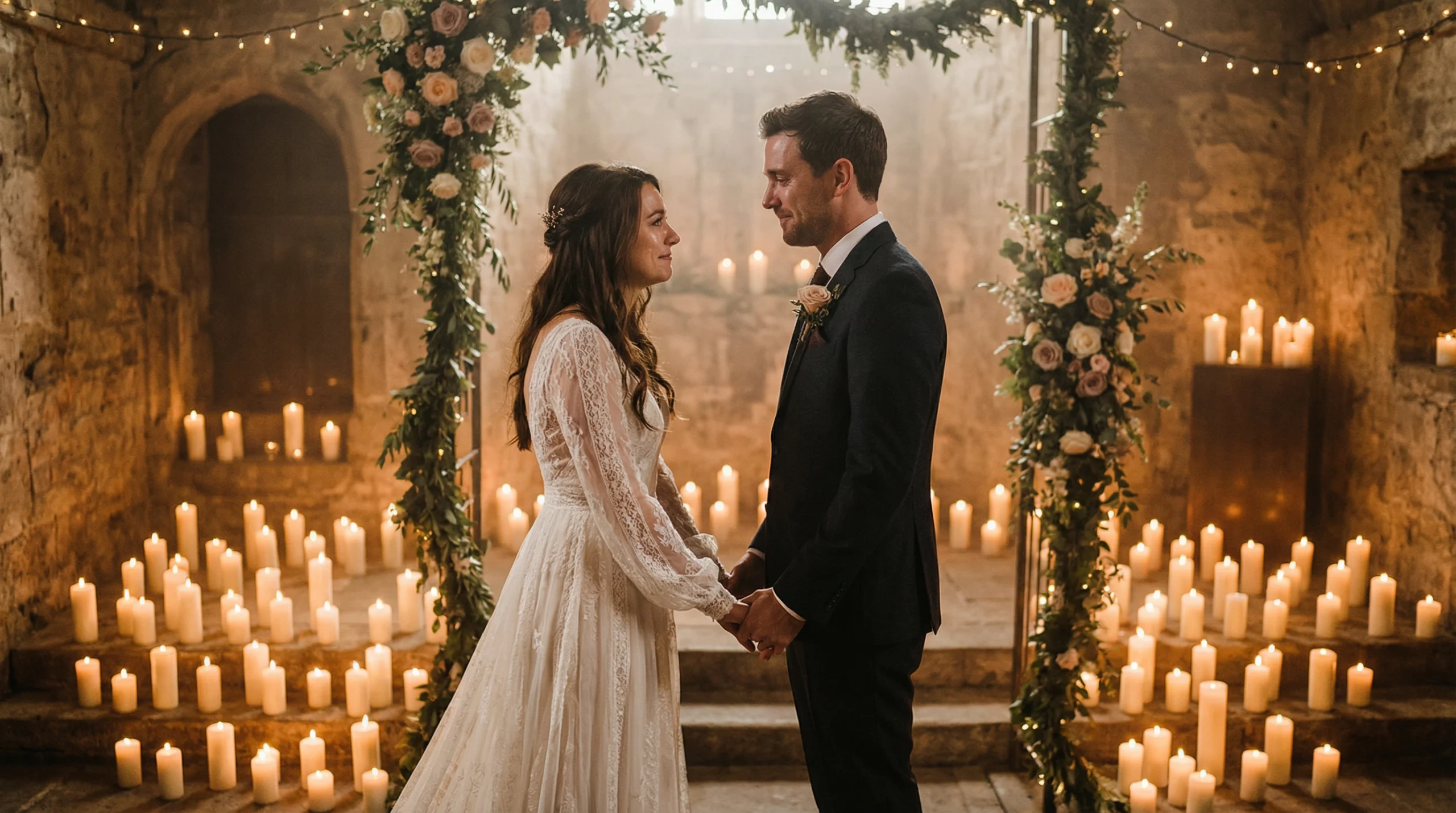 A married couple holding hands, symbolizing reconciliation and a healed relationship.