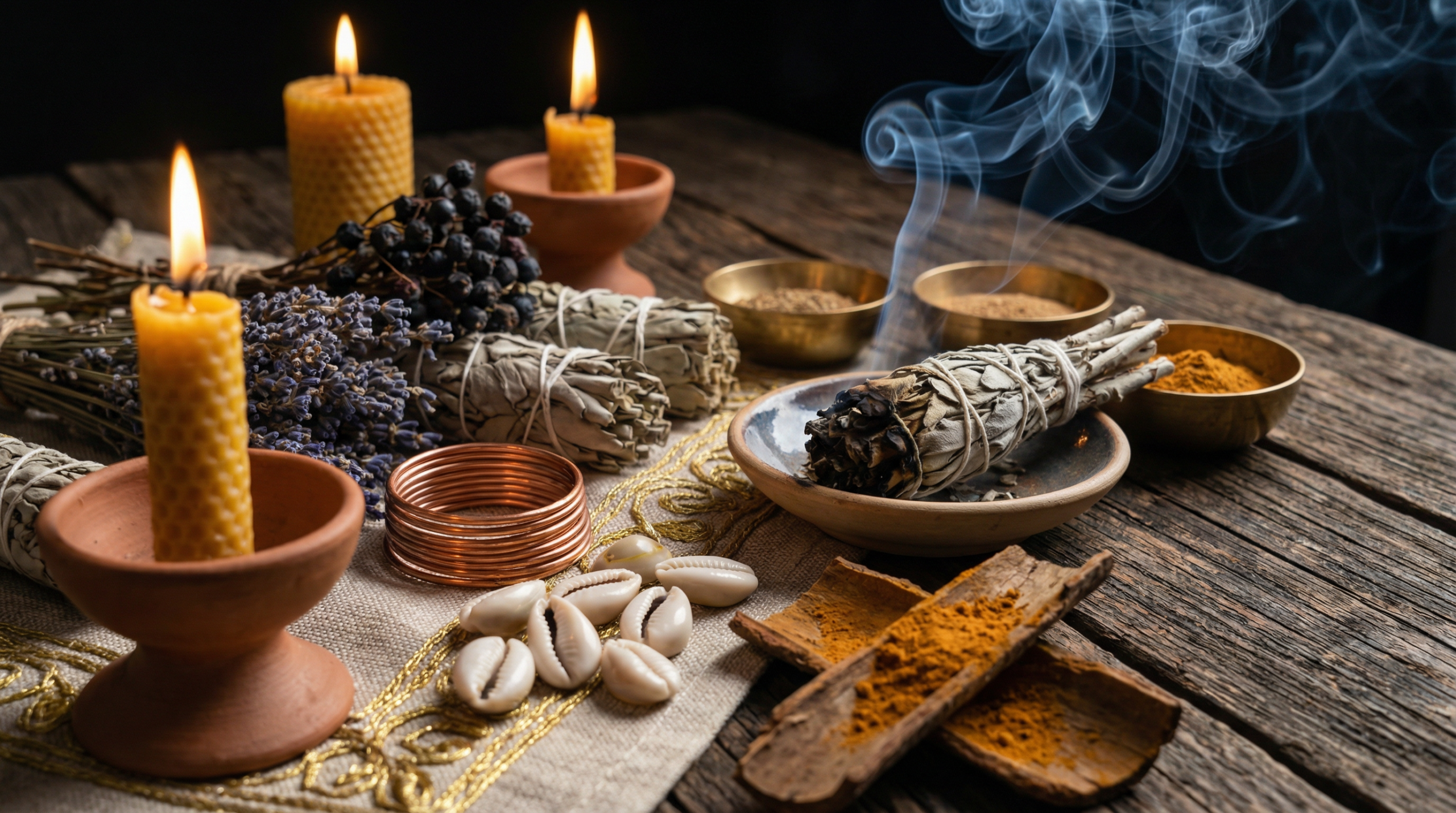 Sacred herbs and ritual materials used by Baba Ali for authentic love spells